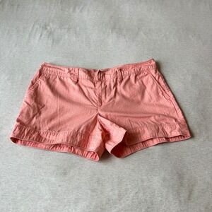 Gap Womens Coral Pink Micro Print Cotton Chino Shorts Size 10 Cuffed Summer